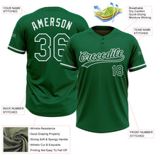 Charger l&#39;image dans la galerie, Custom Kelly Green White Two-Button Unisex Softball Jersey
