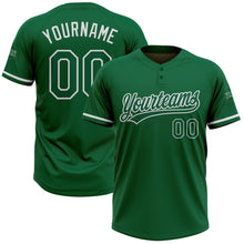 Charger l&#39;image dans la galerie, Custom Kelly Green White Two-Button Unisex Softball Jersey
