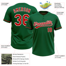 Charger l&#39;image dans la galerie, Custom Kelly Green Red-White Two-Button Unisex Softball Jersey
