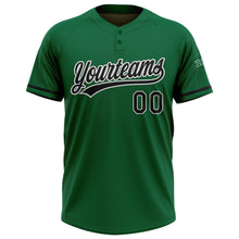 Загрузить изображение в средство просмотра галереи, Custom Kelly Green Black-White Two-Button Unisex Softball Jersey
