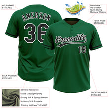 Загрузить изображение в средство просмотра галереи, Custom Kelly Green Black-White Two-Button Unisex Softball Jersey
