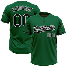 Загрузить изображение в средство просмотра галереи, Custom Kelly Green Black-White Two-Button Unisex Softball Jersey
