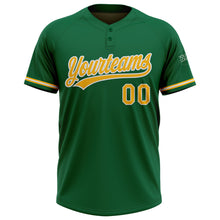 Charger l&#39;image dans la galerie, Custom Kelly Green Gold-White Two-Button Unisex Softball Jersey
