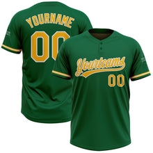 Charger l&#39;image dans la galerie, Custom Kelly Green Gold-White Two-Button Unisex Softball Jersey
