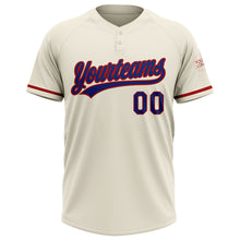 Charger l&#39;image dans la galerie, Custom Cream Royal-Red Two-Button Unisex Softball Jersey
