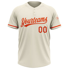 Загрузить изображение в средство просмотра галереи, Custom Cream Orange Two-Button Unisex Softball Jersey
