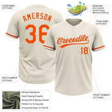 Загрузить изображение в средство просмотра галереи, Custom Cream Orange Two-Button Unisex Softball Jersey
