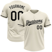 Charger l&#39;image dans la galerie, Custom Cream Black Two-Button Unisex Softball Jersey
