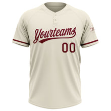 Загрузить изображение в средство просмотра галереи, Custom Cream Crimson Two-Button Unisex Softball Jersey
