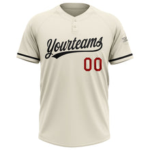 Загрузить изображение в средство просмотра галереи, Custom Cream Red-Black Two-Button Unisex Softball Jersey
