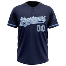 Загрузить изображение в средство просмотра галереи, Custom Navy Light Blue-White Two-Button Unisex Softball Jersey
