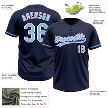 Загрузить изображение в средство просмотра галереи, Custom Navy Light Blue-White Two-Button Unisex Softball Jersey
