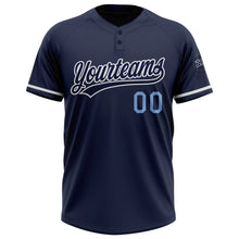 Charger l&#39;image dans la galerie, Custom Navy Light Blue-White Two-Button Unisex Softball Jersey
