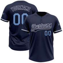 Charger l&#39;image dans la galerie, Custom Navy Light Blue-White Two-Button Unisex Softball Jersey
