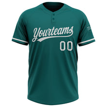 Load image into Gallery viewer, Custom Teal White Two-Button Unisex Softball Jersey
