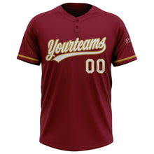 Charger l&#39;image dans la galerie, Custom Crimson White-Old Gold Two-Button Unisex Softball Jersey
