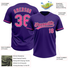 Load image into Gallery viewer, Custom Purple Pink-Black Two-Button Unisex Softball Jersey
