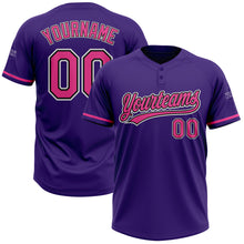 Charger l&#39;image dans la galerie, Custom Purple Pink-Black Two-Button Unisex Softball Jersey
