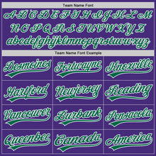 Charger l&#39;image dans la galerie, Custom Purple Kelly Green-White Two-Button Unisex Softball Jersey
