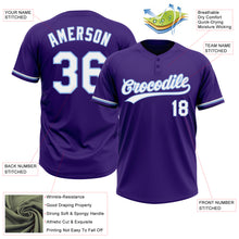 Charger l&#39;image dans la galerie, Custom Purple White-Light Blue Two-Button Unisex Softball Jersey
