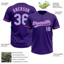 Charger l&#39;image dans la galerie, Custom Purple Light Blue-Pink Two-Button Unisex Softball Jersey
