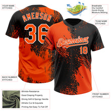 Загрузить изображение в средство просмотра галереи, Custom Orange Black-White 3D Pattern Abstract Brush Stroke Two-Button Unisex Softball Jersey
