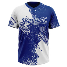 Загрузить изображение в средство просмотра галереи, Custom White Royal 3D Pattern Abstract Brush Stroke Two-Button Unisex Softball Jersey
