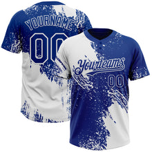 Загрузить изображение в средство просмотра галереи, Custom White Royal 3D Pattern Abstract Brush Stroke Two-Button Unisex Softball Jersey
