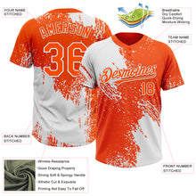 Загрузить изображение в средство просмотра галереи, Custom White Orange 3D Pattern Abstract Brush Stroke Two-Button Unisex Softball Jersey
