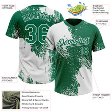 Load image into Gallery viewer, Custom White Kelly Green 3D Pattern Abstract Brush Stroke Two-Button Unisex Softball Jersey
