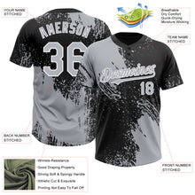 Загрузить изображение в средство просмотра галереи, Custom Gray Black-White 3D Pattern Abstract Brush Stroke Two-Button Unisex Softball Jersey
