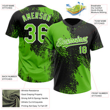 Загрузить изображение в средство просмотра галереи, Custom Black Aurora Green-White 3D Pattern Abstract Brush Stroke Two-Button Unisex Softball Jersey
