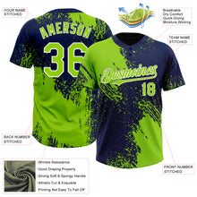 Charger l&#39;image dans la galerie, Custom Neon Green Navy-White 3D Pattern Abstract Brush Stroke Two-Button Unisex Softball Jersey
