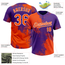 Загрузить изображение в средство просмотра галереи, Custom Orange Purple-White 3D Pattern Abstract Brush Stroke Two-Button Unisex Softball Jersey
