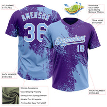 Загрузить изображение в средство просмотра галереи, Custom Light Blue Purple-White 3D Pattern Abstract Brush Stroke Two-Button Unisex Softball Jersey
