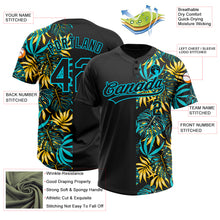 Charger l&#39;image dans la galerie, Custom Black Lakes Blue 3D Pattern Hawaii Tropical Palm Leaves Two-Button Unisex Softball Jersey
