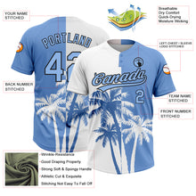 Charger l&#39;image dans la galerie, Custom White Light Blue-Black 3D Pattern Hawaii Coconut Trees Two-Button Unisex Softball Jersey
