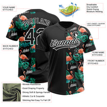 Загрузить изображение в средство просмотра галереи, Custom Black White 3D Pattern Hawaii Flamingos And Leaves Two-Button Unisex Softball Jersey
