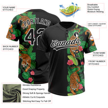 Загрузить изображение в средство просмотра галереи, Custom Black White 3D Pattern Hawaii Tropical Tiger Two-Button Unisex Softball Jersey
