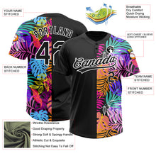 Laden Sie das Bild in den Galerie-Viewer, Custom Black White 3D Pattern Hawaii Tropical Palm Trees Two-Button Unisex Softball Jersey
