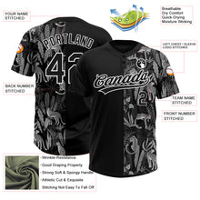 Charger l&#39;image dans la galerie, Custom Black White 3D Pattern Leopards And Tropical Palm Leaves Two-Button Unisex Softball Jersey
