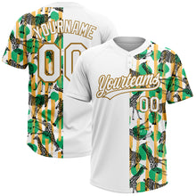 Charger l&#39;image dans la galerie, Custom White Old Gold 3D Pattern Zebras And Giraffes Two-Button Unisex Softball Jersey
