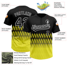 Загрузить изображение в средство просмотра галереи, Custom Black Light Yellow-White 3D Pattern Lines Two-Button Unisex Softball Jersey
