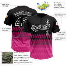 Laden Sie das Bild in den Galerie-Viewer, Custom Black Pink-White 3D Pattern Lines Two-Button Unisex Softball Jersey
