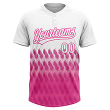 Загрузить изображение в средство просмотра галереи, Custom White Pink 3D Pattern Lines Two-Button Unisex Softball Jersey
