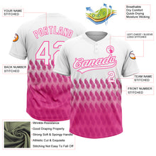 Charger l&#39;image dans la galerie, Custom White Pink 3D Pattern Lines Two-Button Unisex Softball Jersey
