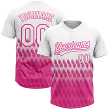 Загрузить изображение в средство просмотра галереи, Custom White Pink 3D Pattern Lines Two-Button Unisex Softball Jersey
