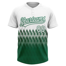 Charger l&#39;image dans la galerie, Custom White Kelly Green 3D Pattern Lines Two-Button Unisex Softball Jersey
