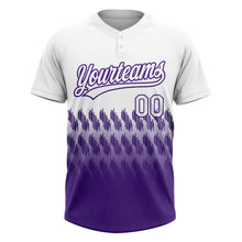 Загрузить изображение в средство просмотра галереи, Custom White Purple 3D Pattern Lines Two-Button Unisex Softball Jersey
