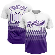 Загрузить изображение в средство просмотра галереи, Custom White Purple 3D Pattern Lines Two-Button Unisex Softball Jersey
